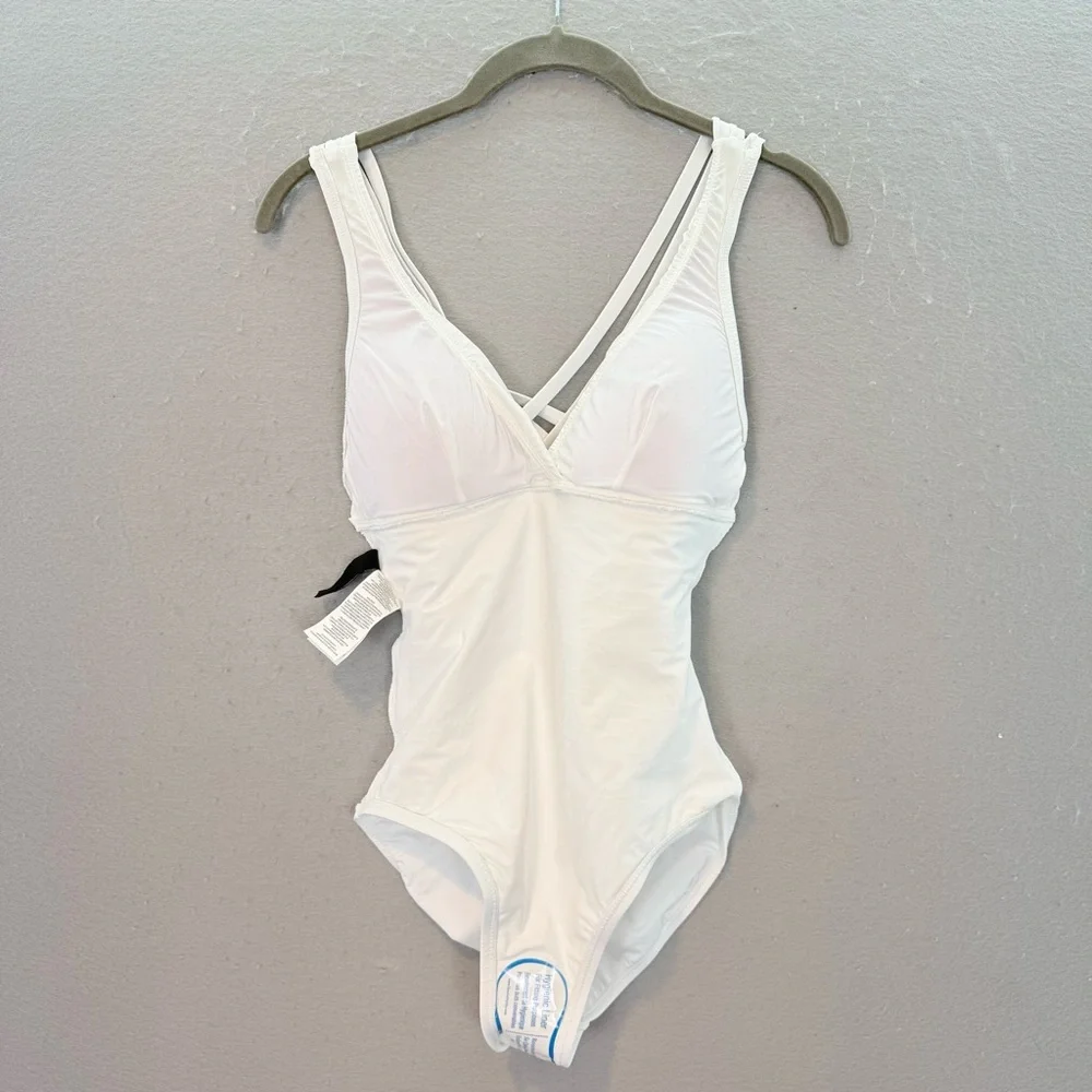 La Blanca - NWT women’s cross Back‎  one piece swimsuit V-neck  Island Goddess 4